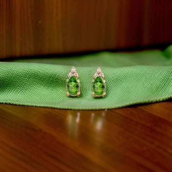 Natural Tourmaline Diamond Earrings 14k Gold 1.87 TCW Certified $2,950 210760 - Picture 1 of 12